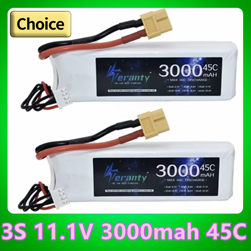 

2/4PCS 3S 3000mAh Lipo Battery 11.1V 45C with XT60 Plug for RC Airplane Quadcopter Helicopter Drone FPV Model Racing Car Battery