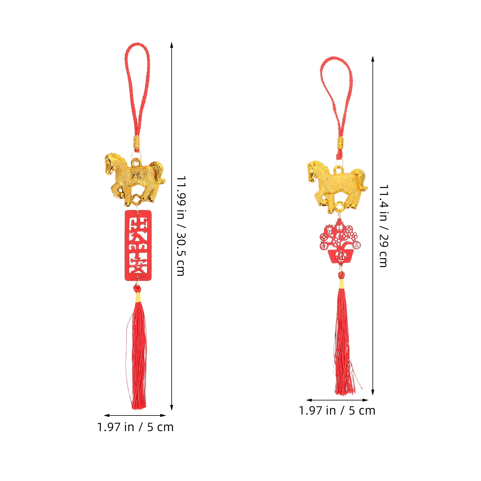 Pendentif cheval, 8 pièces, décor du nouvel an chinois, bonsaï d'intérieur et d'extérieur, ornements suspendus pour Festival de printemps, maison, bureau, nouvel an