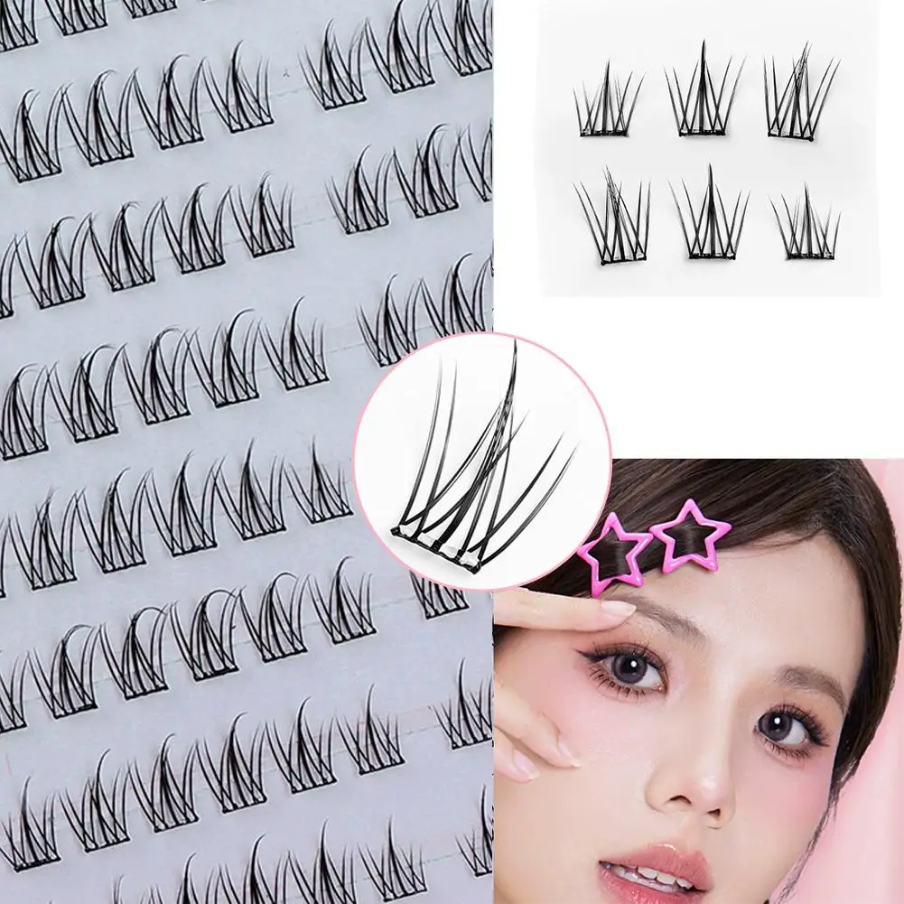 120 Clusters False Eyelashes Comic Lower Lash Extension Clusters Natural Self Adhesive False Eyelashes Reusable Eye Makeup Tool