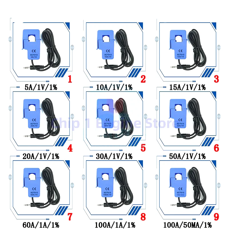 Open-close current transformer SCT-013-000 5/10/15/20/30/50/60/100A 1V/50MA 1% Non-invasive AC Current Sensor