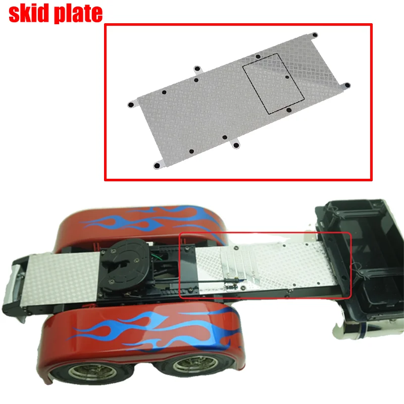 

Metal Anti-skid Plate Decorative Upgrade Plate for 1/14 Tamiya RC Truck Trailer Tipper King Hauler 56344 DIY Car Parts