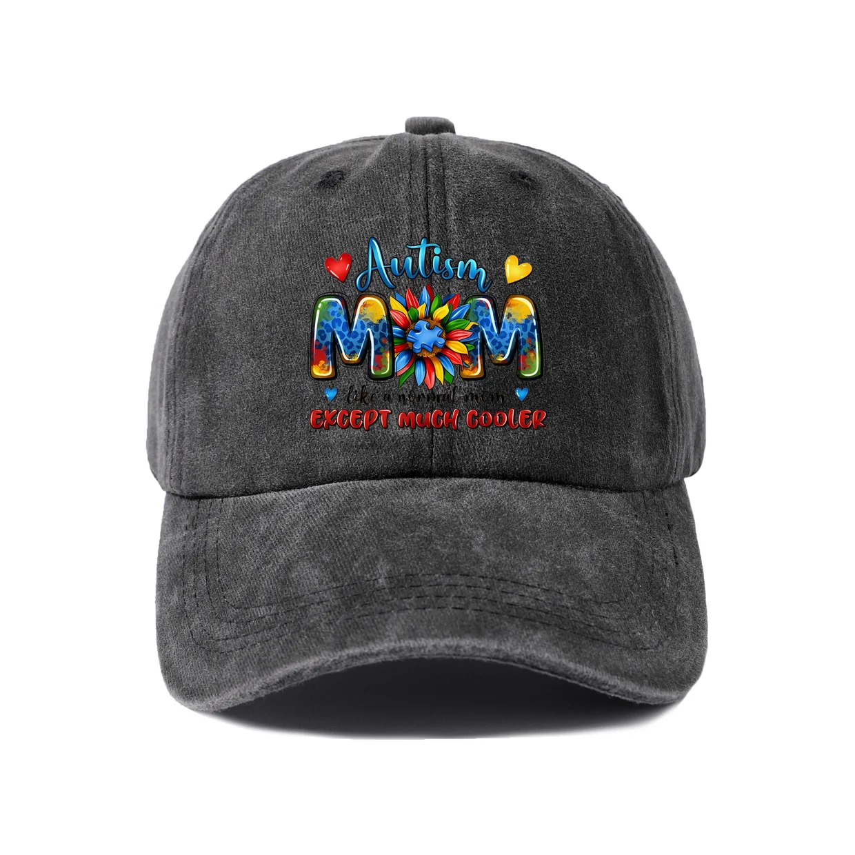 Retro Autism Except Much Cooler Baseball Cap, Vintage Washed Adjustable Unisex Dad Hat, Casual Gift