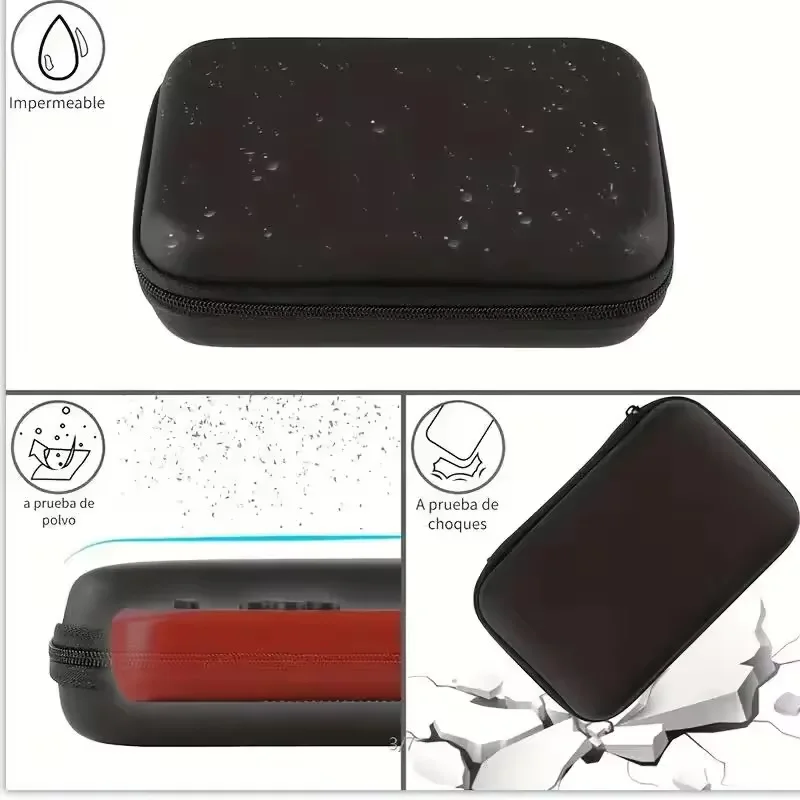 Retro Handheld Game Console Case Protective Travel Retro Mini Game Player Carrying Box for Charging Cable Earplugs Batteries