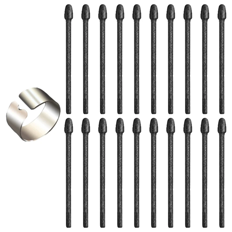 مجموعة أطراف اللباد مكونة من 20 قطعة مع مشبك قلم أسود لأجهزة اللمس الرائعة