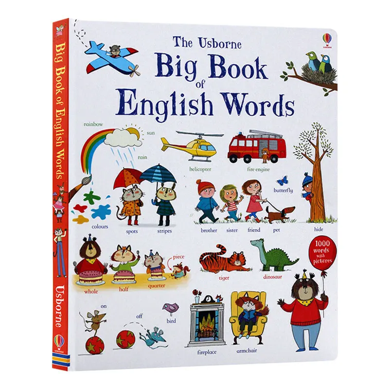 The Usborne Big Book English Words Learning Famous Picture Board Book Kids Flash Cards Montessori Education Toys for Children