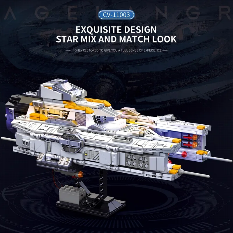 966PCS Space Fighter Building Block Star Battleship Artillery Ship MOC Model Bricks Children DIY Assembled Toys Christmas Gift