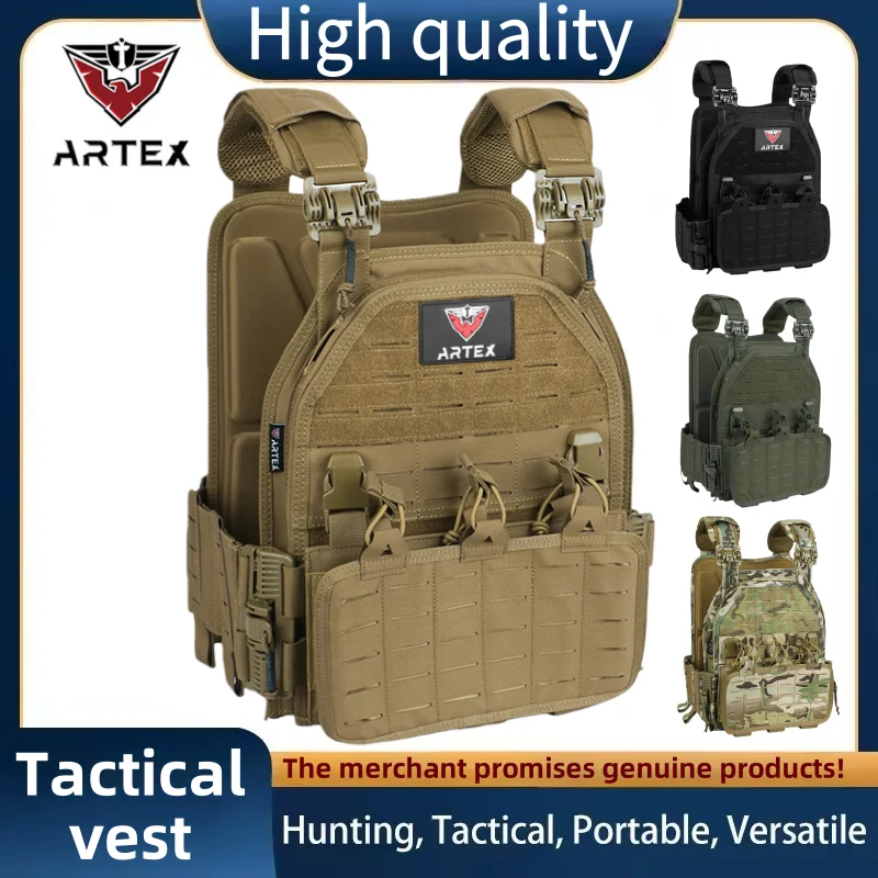 

ARTEX Tactical Vest 6094 Fast detachable light laser cut outdoor hunting black gear carry vest of high quality