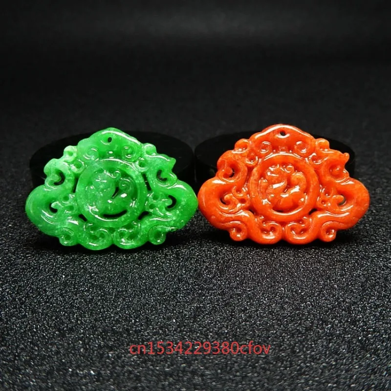 قلادة بدلاية التنين التوأم الرجعية للرجال والنساء ، اليشم الطبيعي ، الأحجار الكريمة التميمة ، المجوهرات المنحوتة ، الأزياء التعويذة ، الهدايا الفاخرة