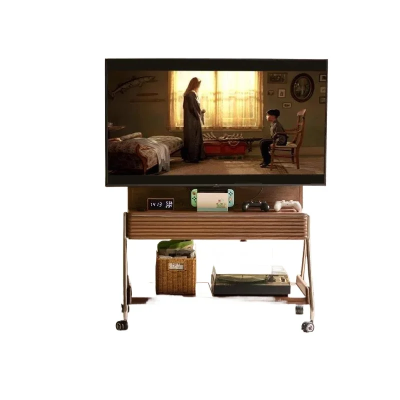 All solid wood TV cabinet walnut removable TV stand home modern simple