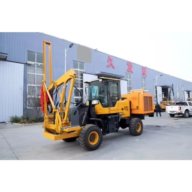 Hydraulic Motor Guardrail Pile Driver Highway Post Ramming Rig For Road Safety Barrier Construction Piling Equipment