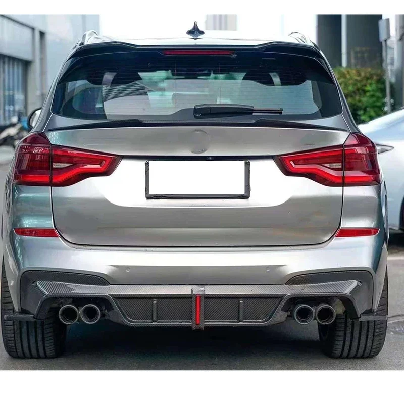 Para bmw x3 g01 2019 + difusor de fibra carbono volta lábio carro pára-choques traseiro divisores spoiler acessórios do carro corpo kit