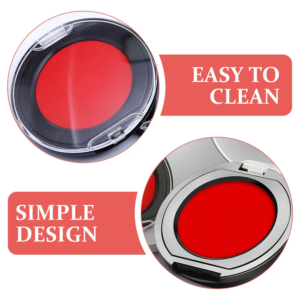 Mini Round Portable Ink Pad Financial Stamp Pad Oil-Based Inkpad Reusable Office Supply Stamping Tool for Accounting Documents