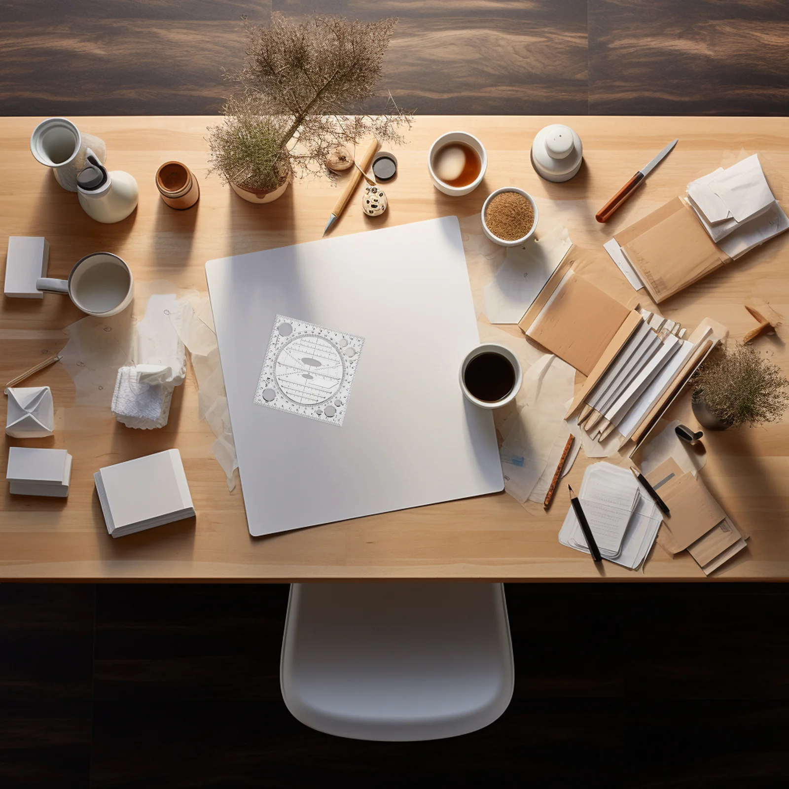 Geometric Drawing Template Plastic Circle Stencil 360° Angle Measurement Multi-Functional Ruler For Drafting Architecture