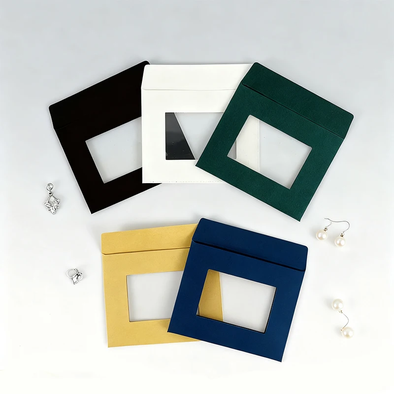10PCS Idol Photo Cards Envelope Bags Square Paper Window Pouches Jewelry Packing Display Storage Holder Wholesale