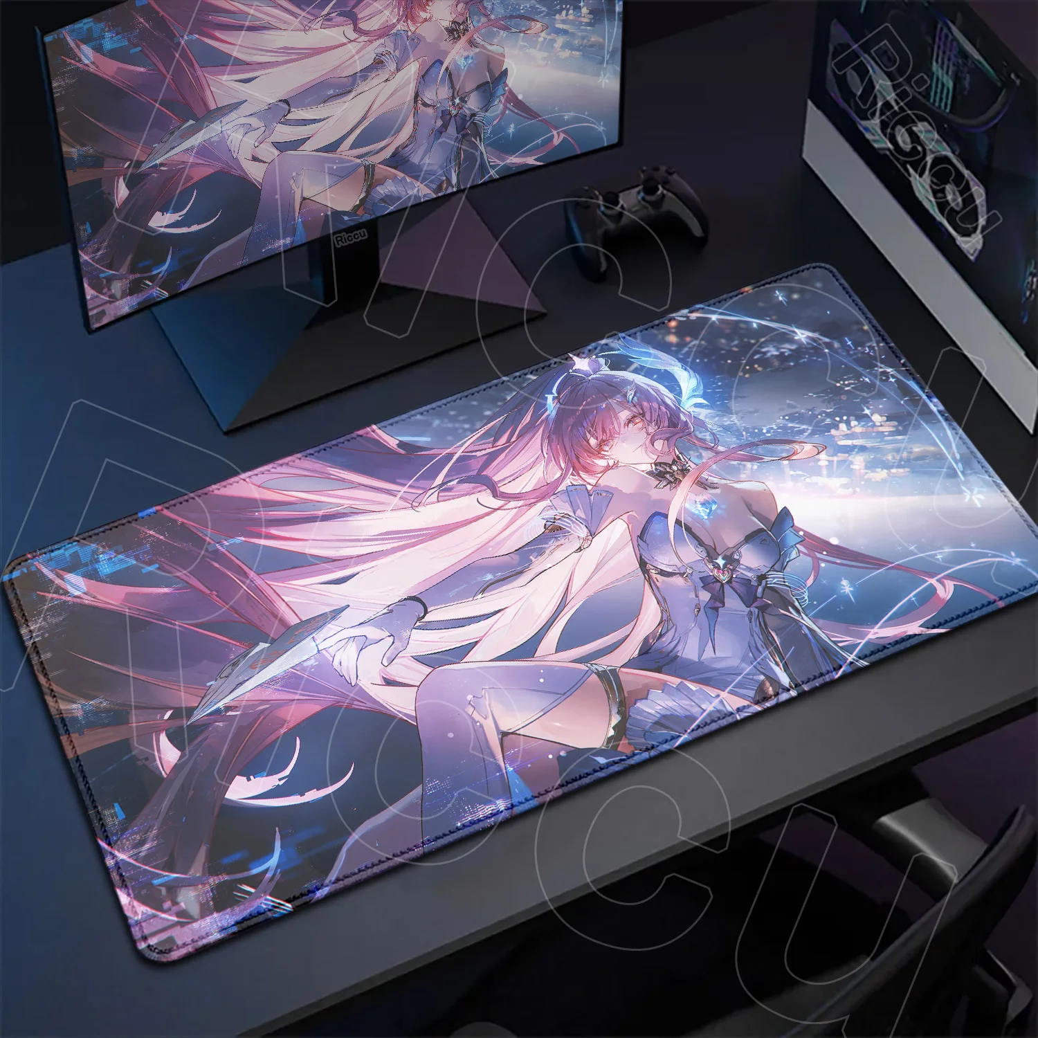 HD Printing XXL Mousepad Game Wuthering Waves Aemeath Mouse Pad Rug Desk Mat Computer Gaming PC Accessories Rubber Keyboard Mats
