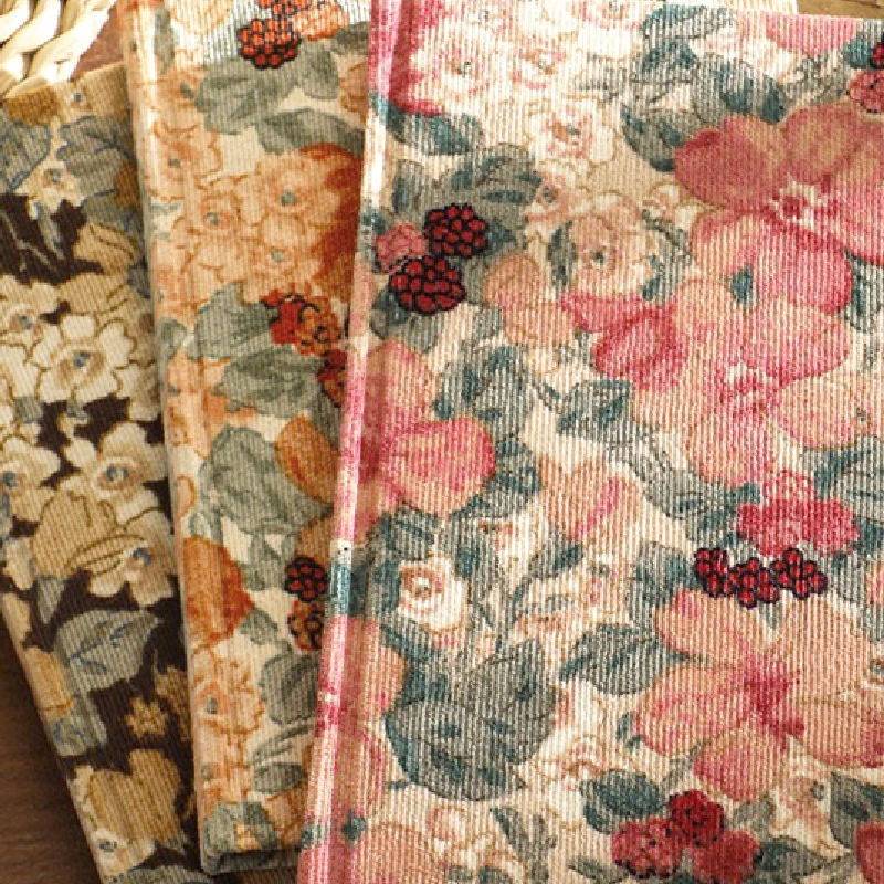 

Botanical Printed Corduroy Fabric Soft Lightweight Eco-Friendly for Clothing Dress DIY Sewing Craft By The Meter