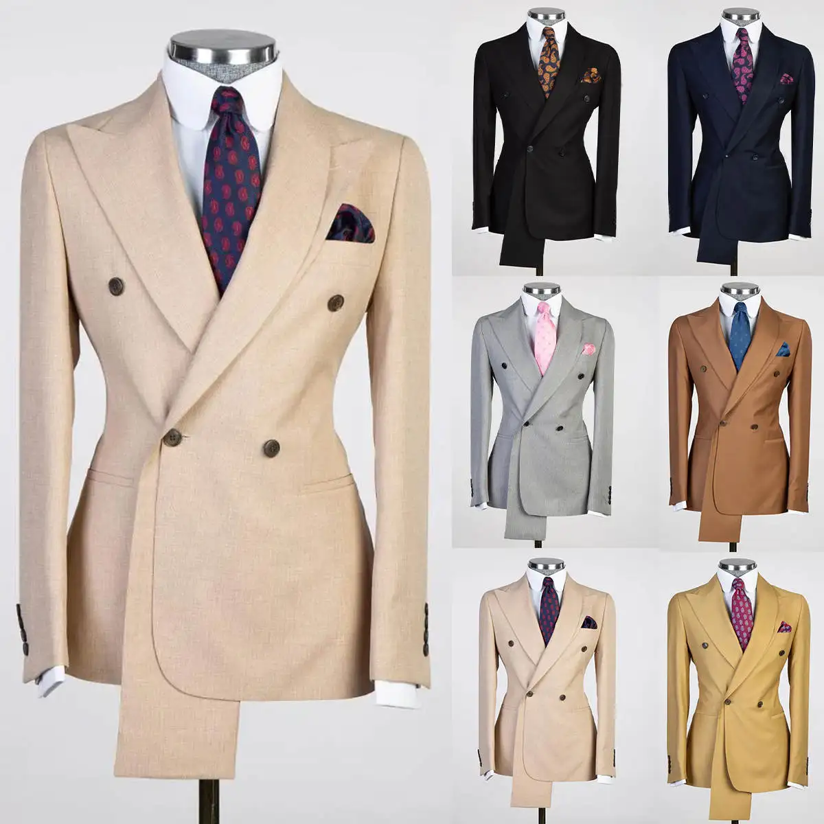 شهم الزفاف الرجال البدلة الدعاوى الحفلات سليم صالح 2-قطعة معطف السراويل مصممة خصيصا العريس سهرة المناسبات الرسمية ارتداء حجم مخصص #1