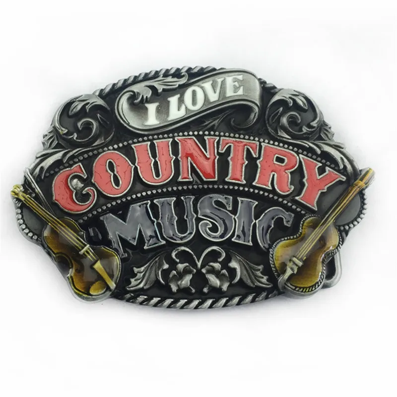 الرجعية عارضة قبعات رعاة البقر الغربية سبائك الزنك حزام مشبك موسيقى الريف الغيتار تصميم الأزياء التبعي للرجال #1