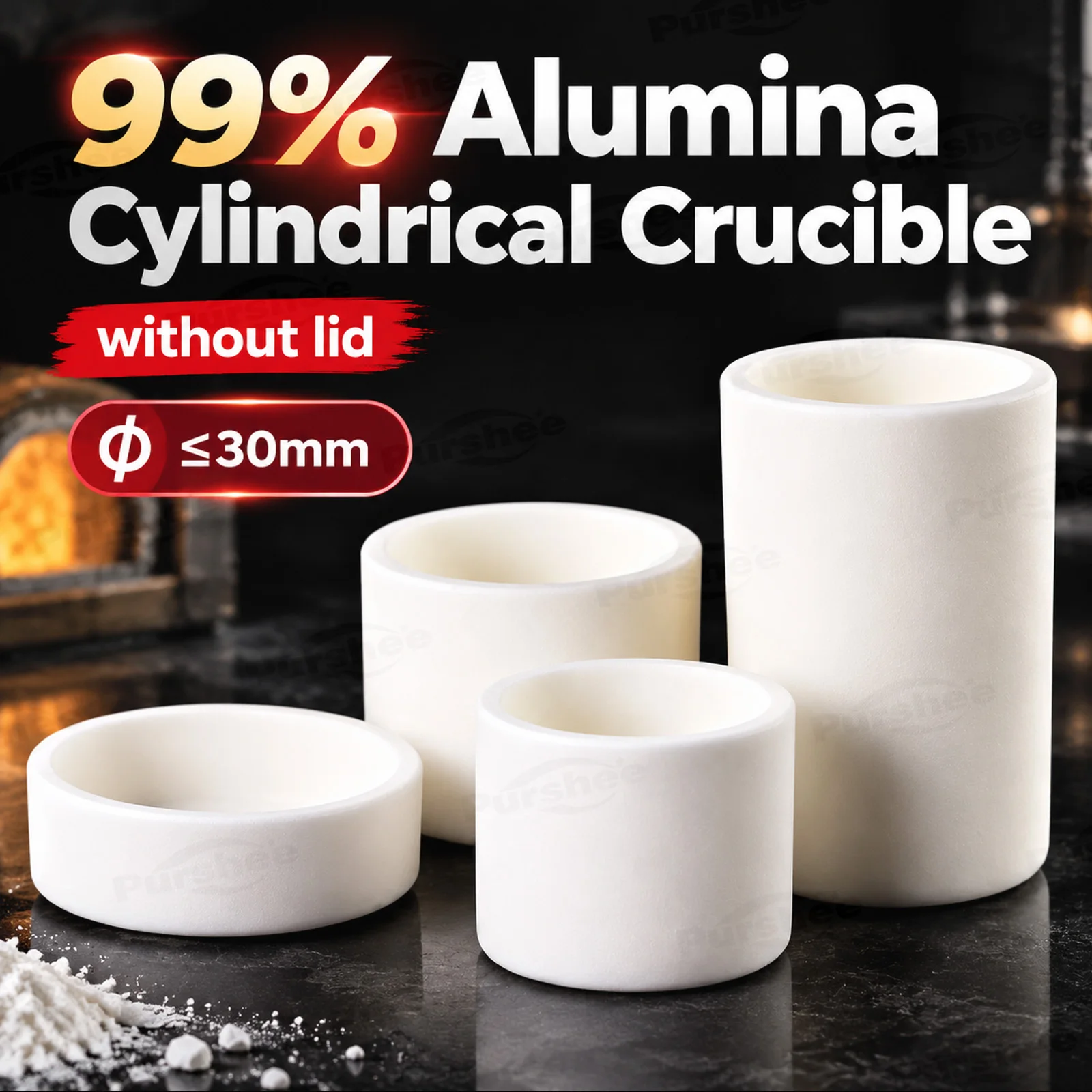 99% Alumina Cylindrical Crucible Without Lid Corundum Al2O3 Ceramic Crucible Diameter ≤30mm High Temp Lab Sintering Melting Pot