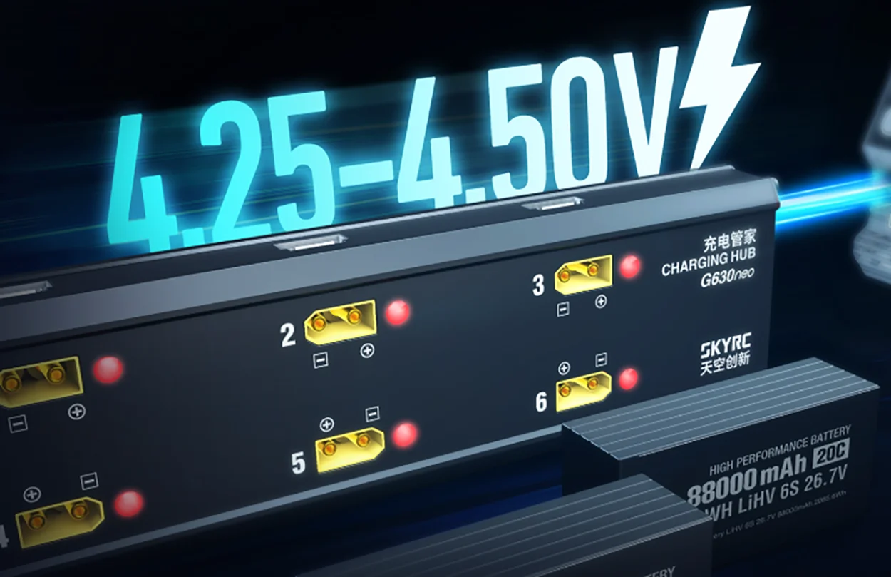 Novo skyrc g630neo 6 em 1 gerenciamento de carregamento lipo/lihv bateria 6s emparelhado pc1080neo carregador para acessórios drone agrícola