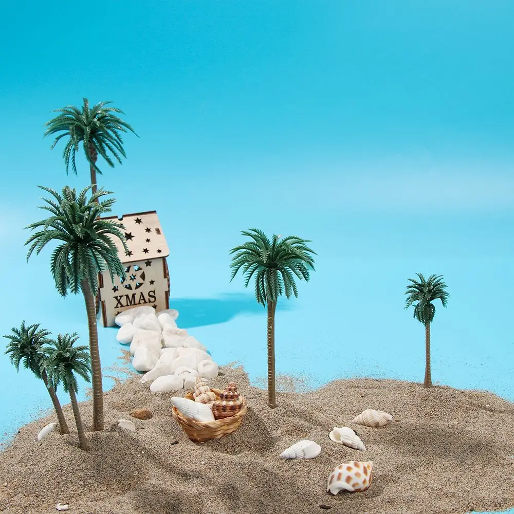 5ชิ้นทิวทัศน์รุ่นตารางทรายขนาดเล็กพืชมะพร้าวปาล์มต้นไม้หัตถกรรมภูมิทัศน์ไมโครกระถางต้นไม้รุ่นพลาสติกบอนไซ