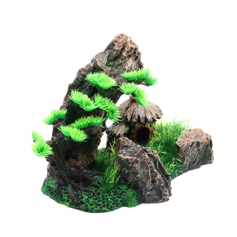 Reptiles Artificial Plant Suit Resins Aquariums Decoration Large Fish Tanks for Water Enthusiasts Natural Aesthetic Y5GB