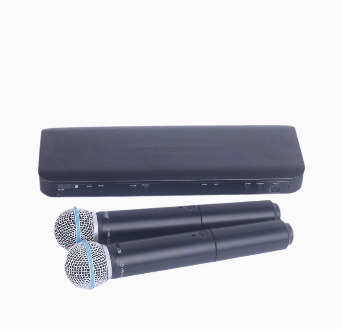 AW01 Dual‑Channel Stage Microphone, Compatible with BLX288/BETA58A SM58 PG58 One‑to‑Two Wireless Mic