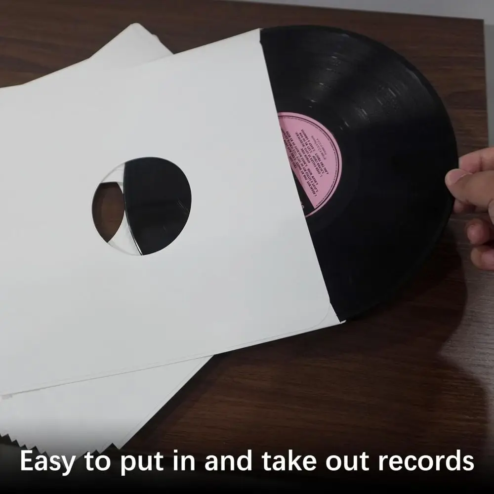 New 7/10/12 Inch Vinyl Record LP Jackets Kraft Paper White Cardboard Vinyl Record Covers Record Jacket