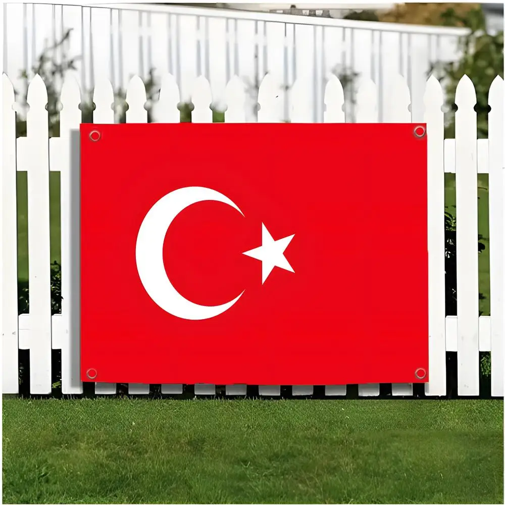 Turkey Istanbul Bosphorus Flags Edgeless four-ring hanging decor indoor outdoor compatible easy for hanging display