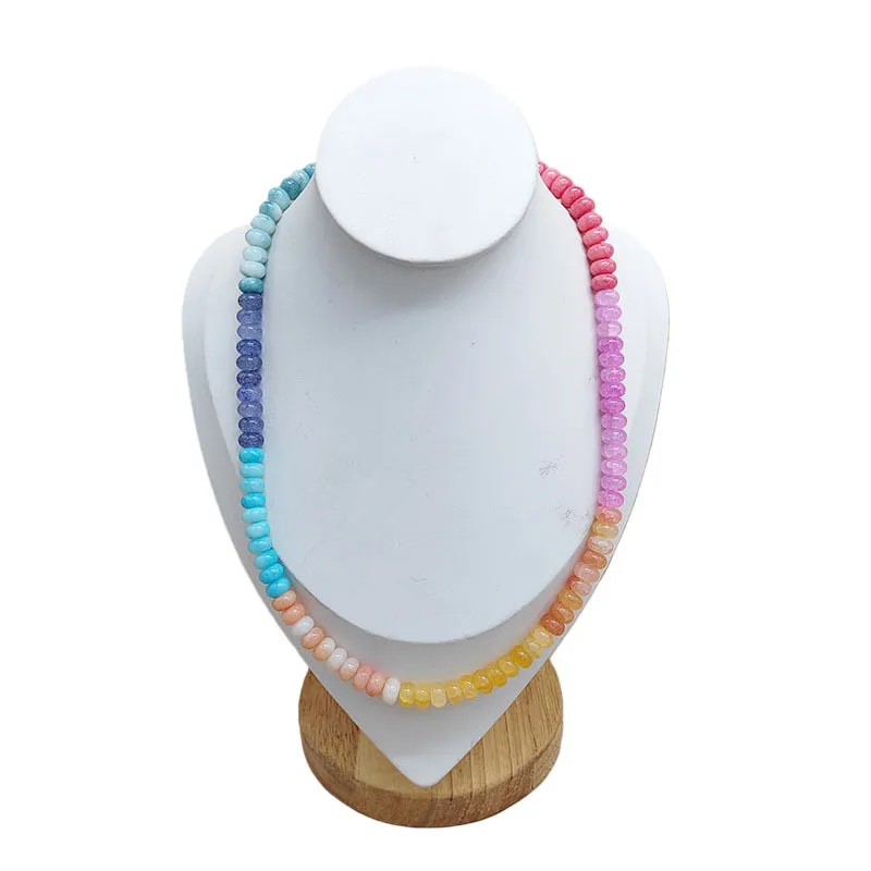 قلادة الدوبامين الأوروبية والأمريكية على الطراز INS - قلادة مطرزة بالحجر الطبيعي، هدية فريدة من نوعها للسيدات وإكسسوارات الموضة