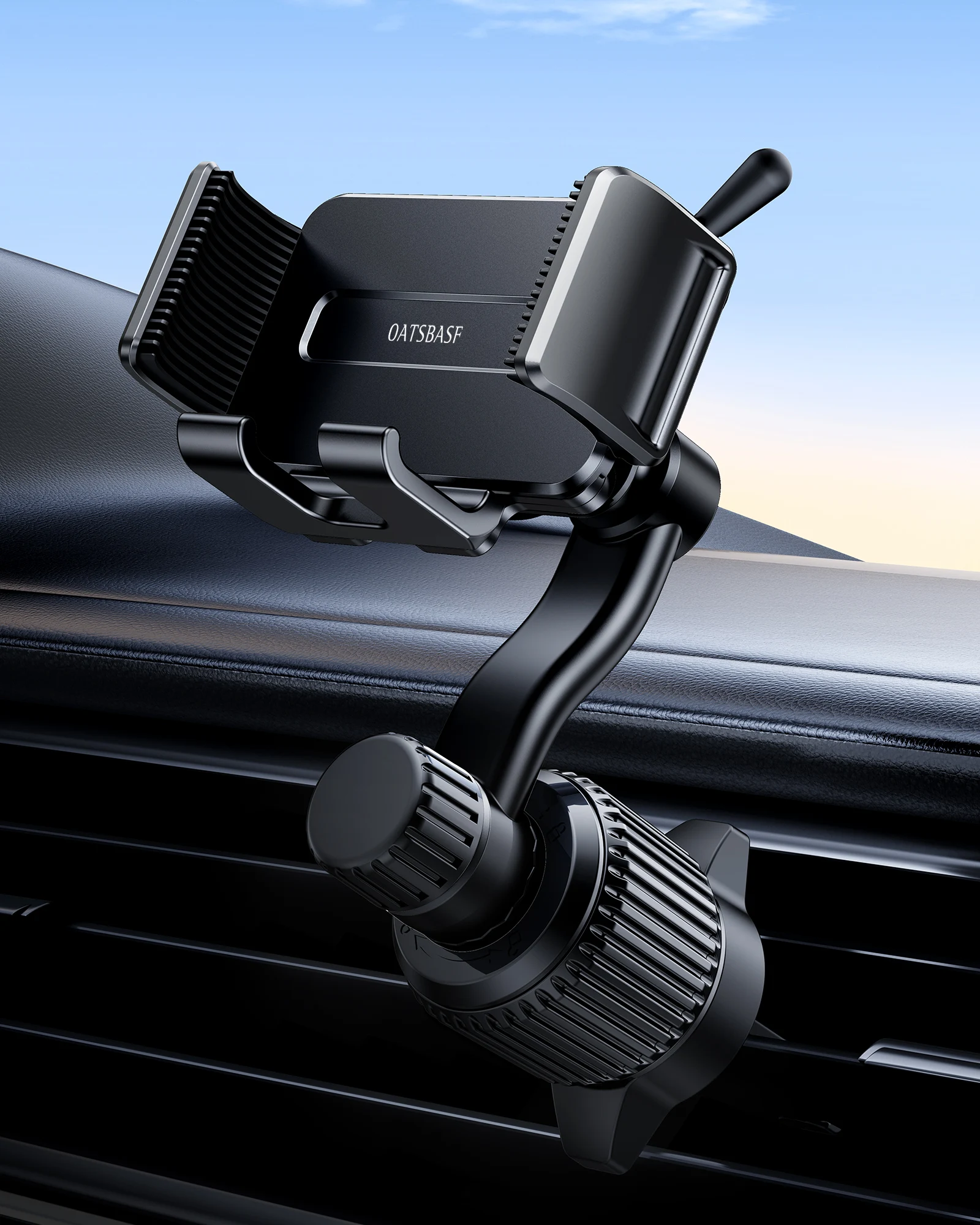 

Hipacool Extension Arm Air Vent Holder Universal Car Mount 360° Rotatanle Clip-On Phone Stand Aluminum Alloy +ABS Car Bracket