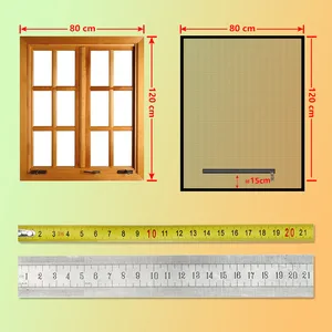 Tymf Attic Black Skylight Mosquiton -Netzfensterbildschirm mit anpassbarem Reißverschluss Sommer gewaschener Größe transparent Invisible Mesh 6 Hauptverkäufe digitale Antennenfischskala - №6