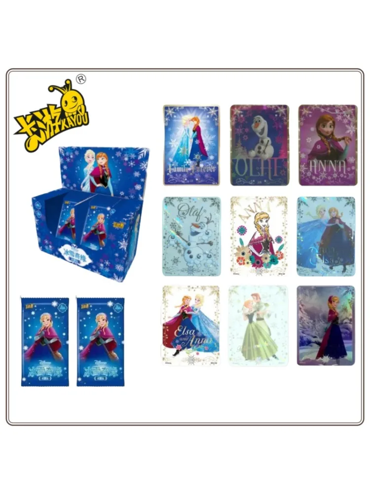 KAYOU véritable inventaire Disney la reine des neiges cartes de Collection film Anime périphériques SSR Elsa Olaf Anna cartes Flash cadeau boîte d'origine