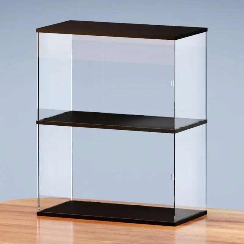 

1-4 Layer Acrylic Display Case w/h Door Countertop Organizer Dustproof Clear Showcase for Figure/Toy/Collectibles/Car/Model/Doll