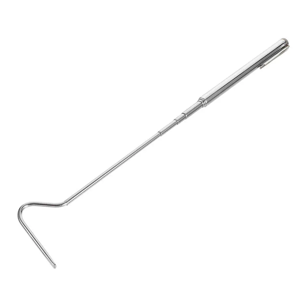 Stainless Steel Retractable Snake Hook 26 Inch Extendable Snake Control Tool Herpetology Catcher Wildlife Animal Handling