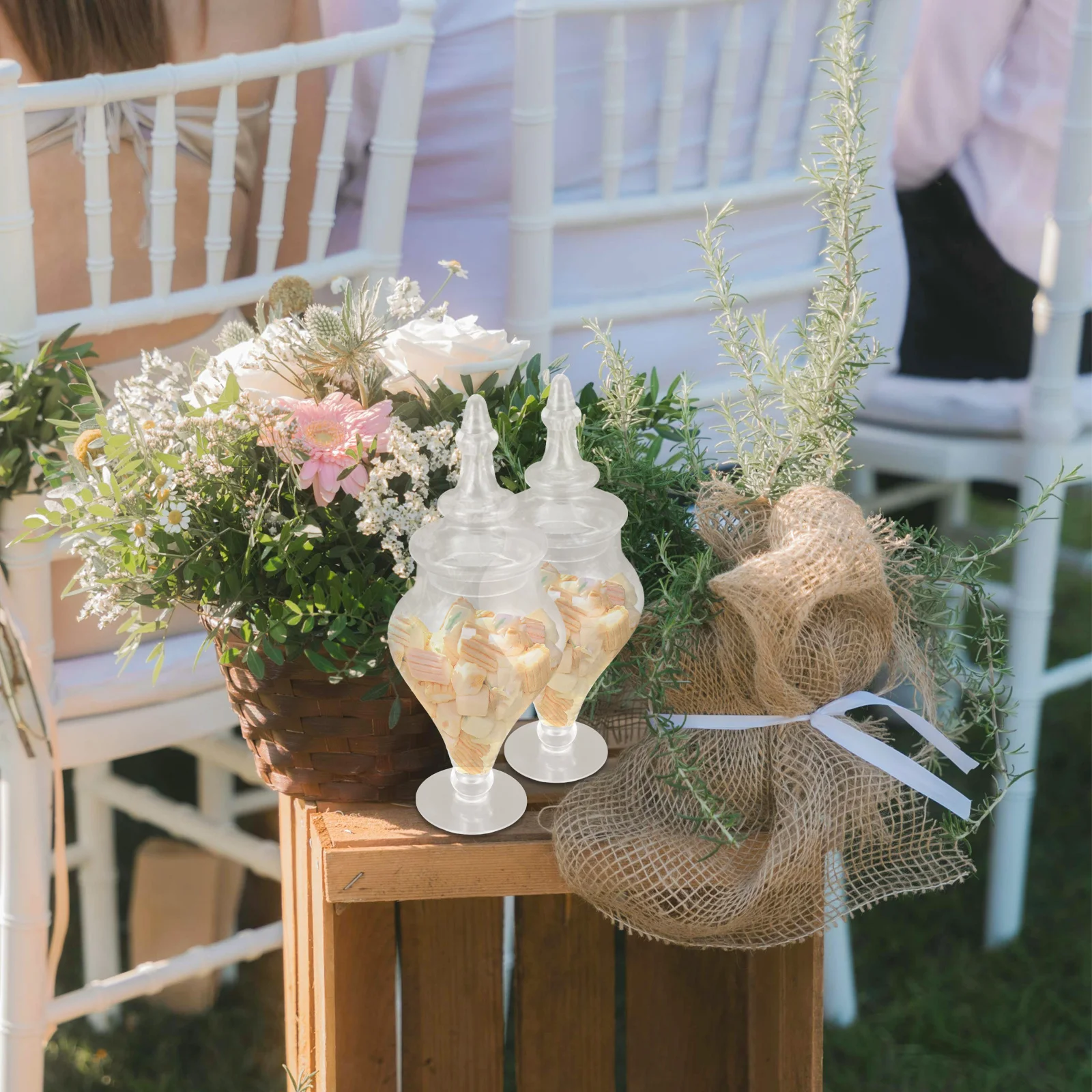 

Glass Candy Jar Portable Design Sealed Lid Tea Coffee Snacks Storage Clear Glass Canister Household Food Container