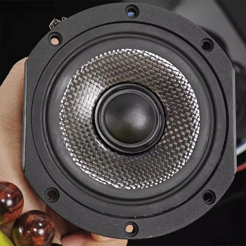 1PCS 4 Inch Cast Aluminum Carbon Fiber Film Coaxial Anti U Side Independent Chamber Midrange Pitch Combination Speaker