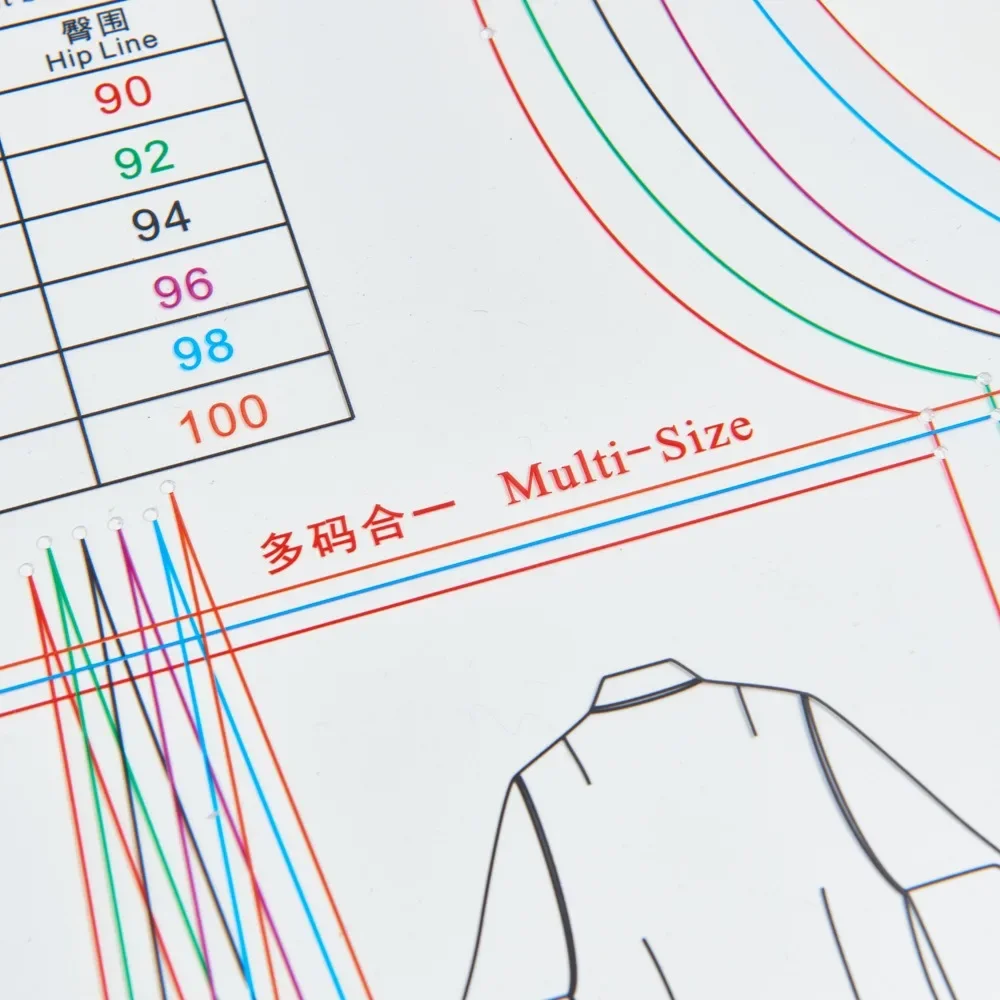 Professional Women's Shirt Ruler for Creating Basic Shirt Pattern Templates – Essential Tool for Shirt Design and Sewing SF101