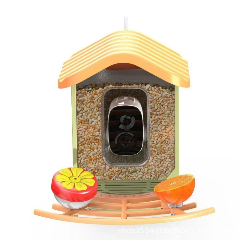 Mangeoire intelligente AI mangeoire pour petits oiseaux en plein air caméra visuelle mangeoire à oiseaux à charge automatique solaire