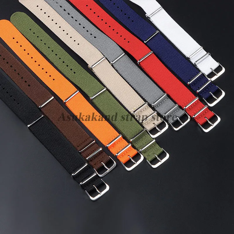 12mm 14mm 16mm 18mm 20mm 22mm 24mm Canvas Watch Strap Nylon Watchband One Piece Loop Bracelet Soft Universal Women Men Wristband