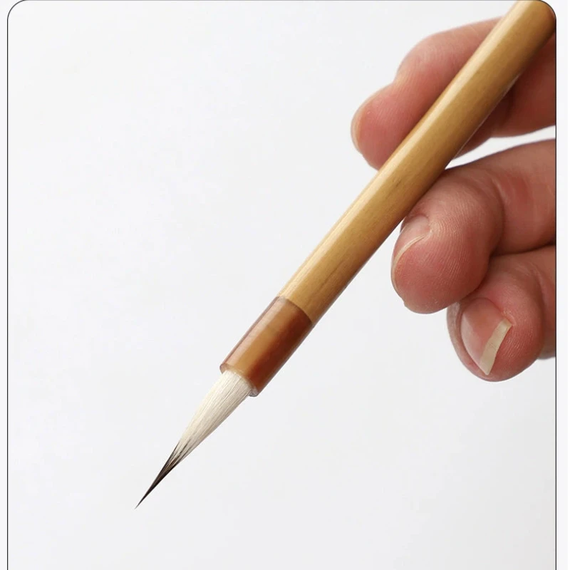 Chinese Handwriting Brush Black Tip Rabbit Woolen Hair Hook Line Writing Brush Professional Meticulous Hook Line Painting Brush