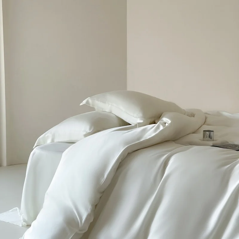 

Natural Lyocell Bamboo Duvet Cover ,Silky Quilt Cover,White Wedding Home Comforter Bag For Double Bed Linens 200*230cm*1pc