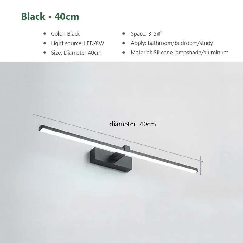 DAMIASMIL LED-Wandleuchte, moderne Vanty-Lampe, Wandleuchte für Badezimmer, Spiegel, Scheinwerfer, Innenbeleuchtung, Fixtur, Glanz, Make-up-Licht 5