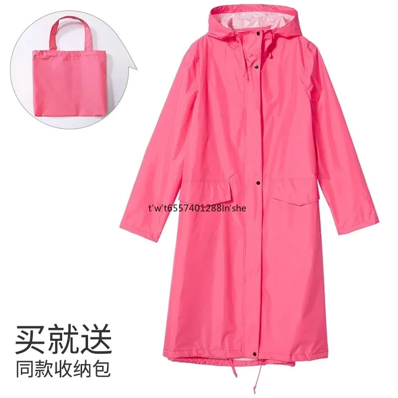Women New Stylish Long Raincoat Waterproof Rain Jacket  with Hood