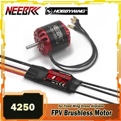 4250 600KV 800KV RC FPV Outrunner Brushless Motor 3-7S with 80A V2 ESC Speed Controller for Fix-Wing Drone Aircraft Multicopter
