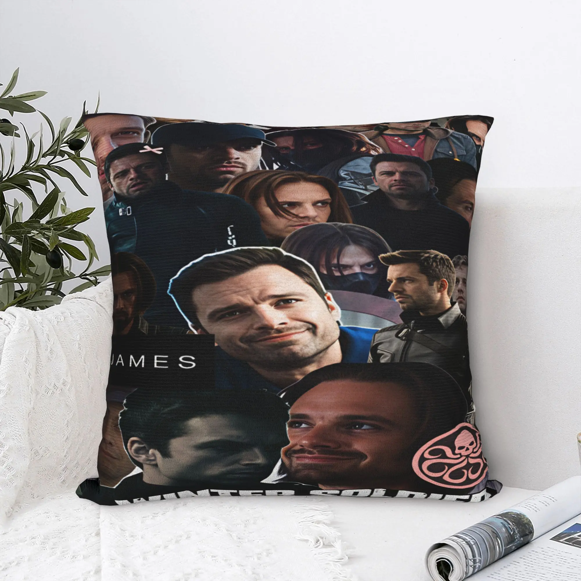 Pillow Case Bucky Barnes Winter Soldier Soft  Pillow Cover For Sofa Home Decoration Morden Pillowcases