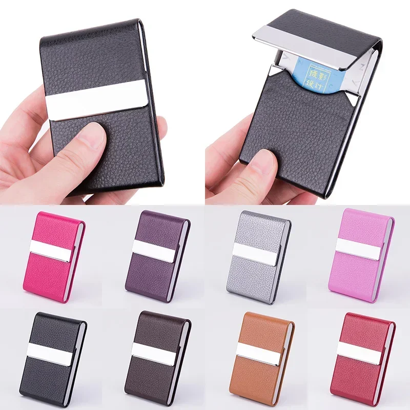 Stainless Steel Multicolor Colors Business Card Holder Name Card Organizers Slim Pocket Buckle Credit Card Box ID Case Container