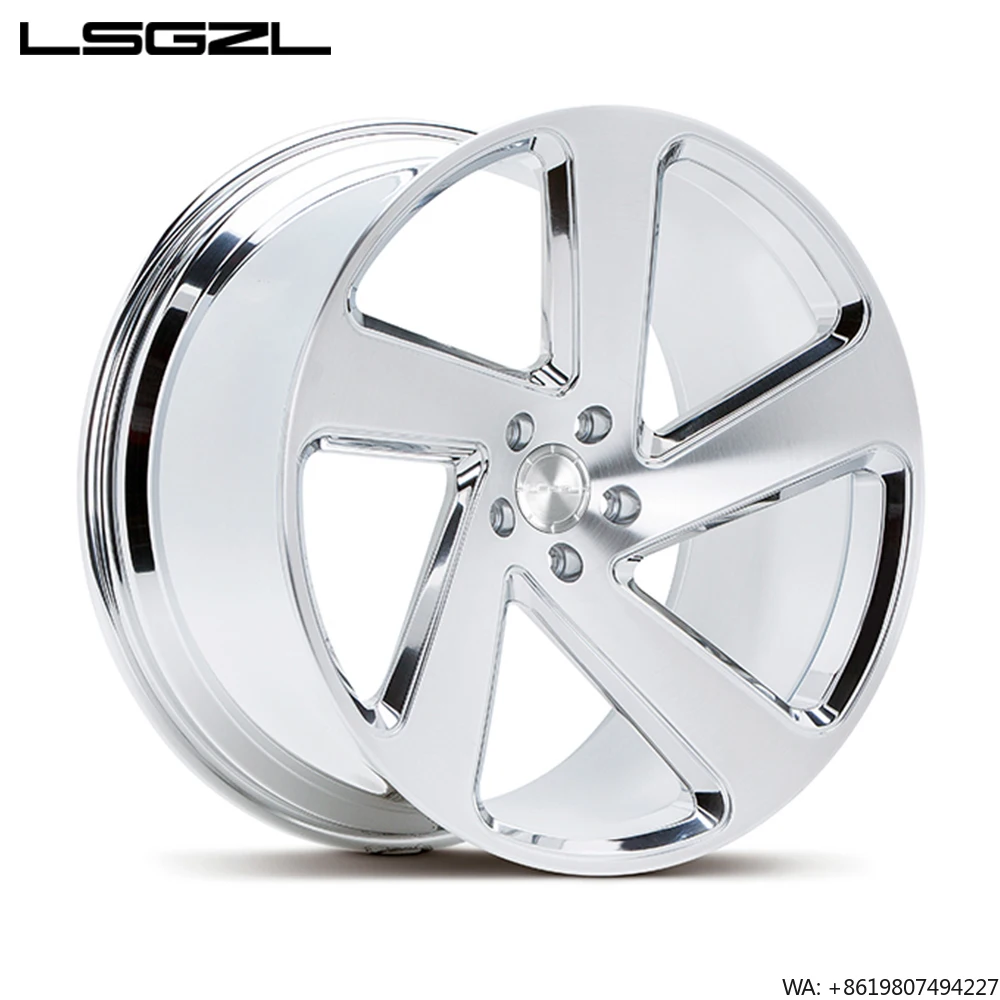 LSGZL Llantas Monobloque Forjadas Personalizadas 5x127 de 15, 18 y 26 Pulgadas, 5x112, 5x4.75, 5x114.3 para Autos de Lujo, 5x120