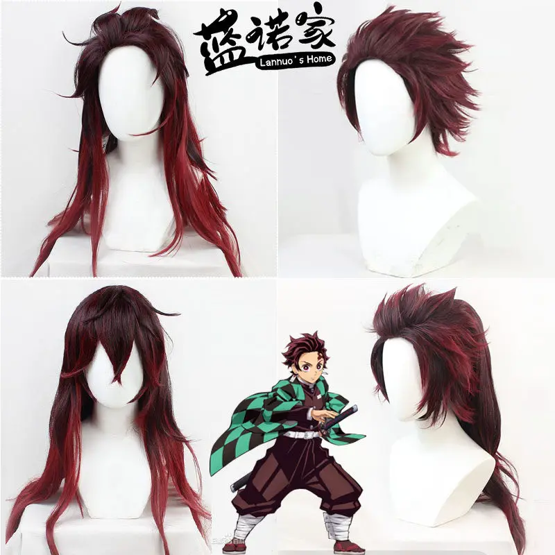 kamado-tanjirou-wigs-halloween-costume-cosplay-wigs-wigs-long-short-synthetic-hair-party-costume-synthetic-hair-heat-resistant