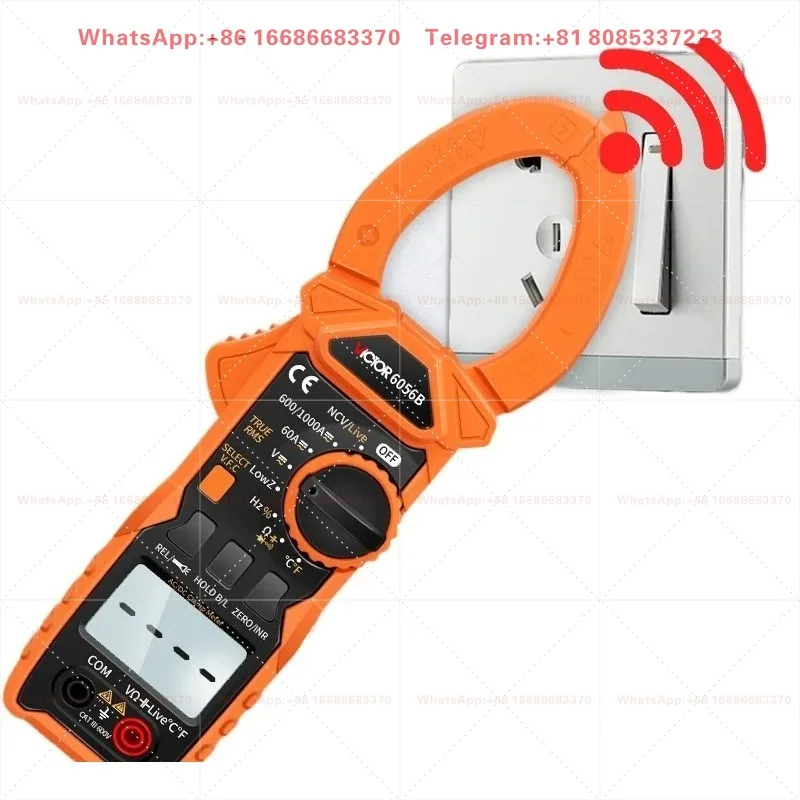 1pcs  Clamp on meter AC/DC clamp on ammeter clamp on meter digital multimeter capacitor buzzer VC6056B